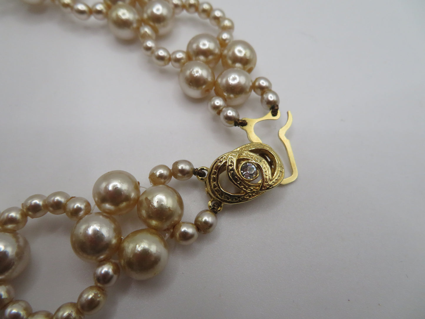 Vintage Daisy Beaded Pearl Collar Necklace