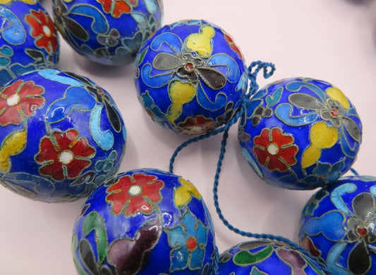 Iris Apfel's Vintage Oversized Cobalt Blue Cloisonné Necklace