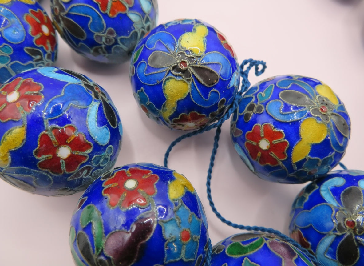 Iris Apfel's Vintage Oversized Cobalt Blue Cloisonné Necklace