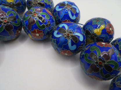 Iris Apfel's Vintage Oversized Cobalt Blue Cloisonné Necklace