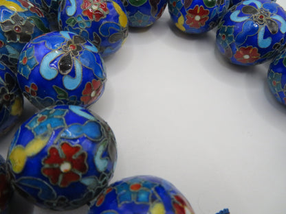 Iris Apfel's Vintage Oversized Cobalt Blue Cloisonné Necklace