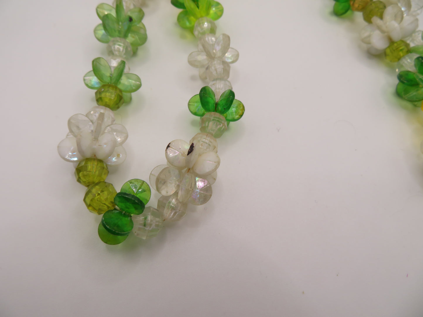 Iris Apfel's Vintage Chunky Green Flower Lucite Necklace