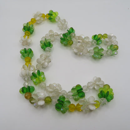 Iris Apfel's Vintage Chunky Green Flower Lucite Necklace