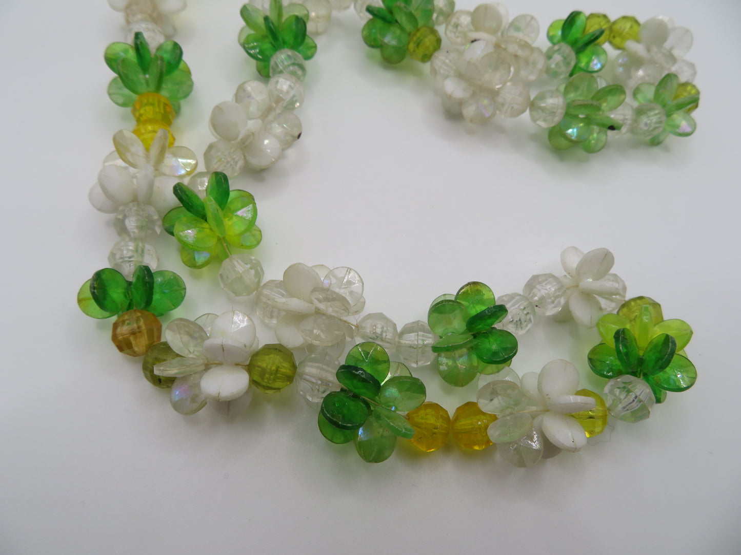 Iris Apfel's Vintage Chunky Green Flower Lucite Necklace
