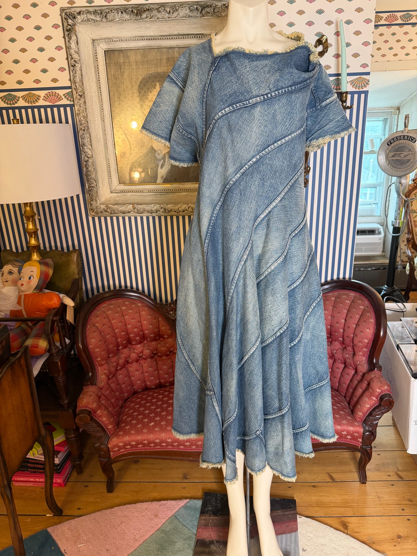 Chloë Sevigny's Junya Watanabe Denim Spiral Dress