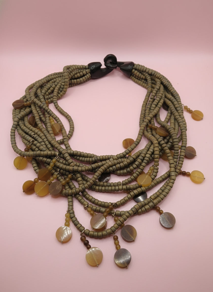 Iris Apfel's Vintage Monies Agate & Coconut Beaded Necklace