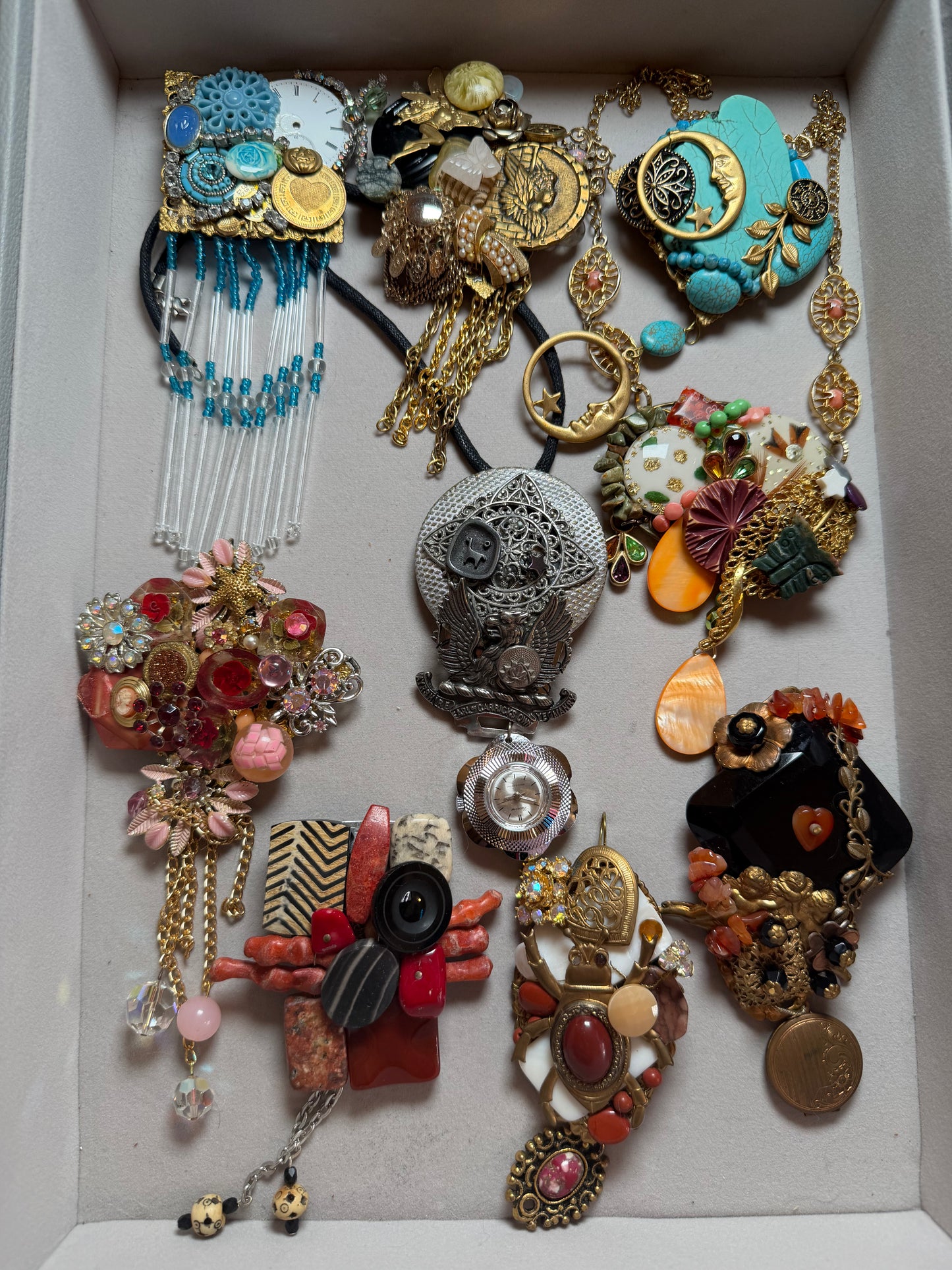 Vintage Sarah Jane Watch Collage Necklace