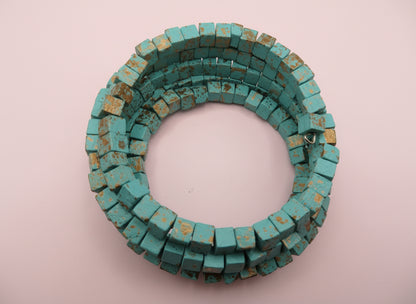 Iris Apfel's Vintage Turquoise Wooden Squared Beaded Bracelet