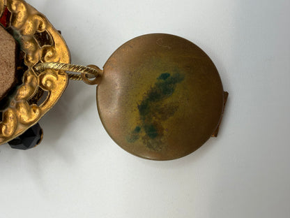 Vintage Sarah Jane Victorian Revival Cherub & Locket Statement Brooch