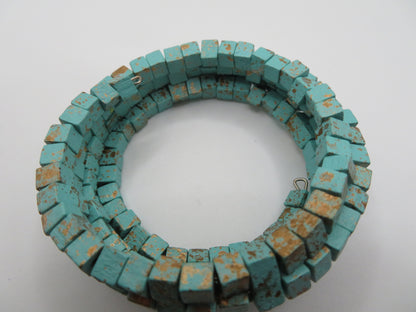 Iris Apfel's Vintage Turquoise Wooden Squared Beaded Bracelet
