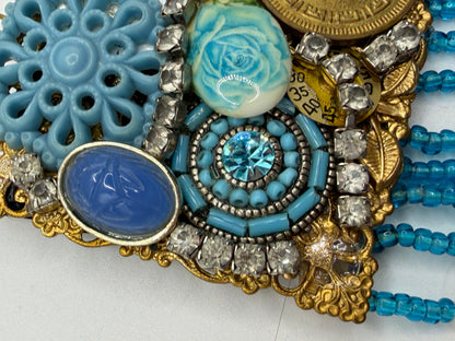 Vintage Sarah Jane Glass Fringe Clock Locket Pendant