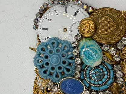 Vintage Sarah Jane Glass Fringe Clock Locket Pendant