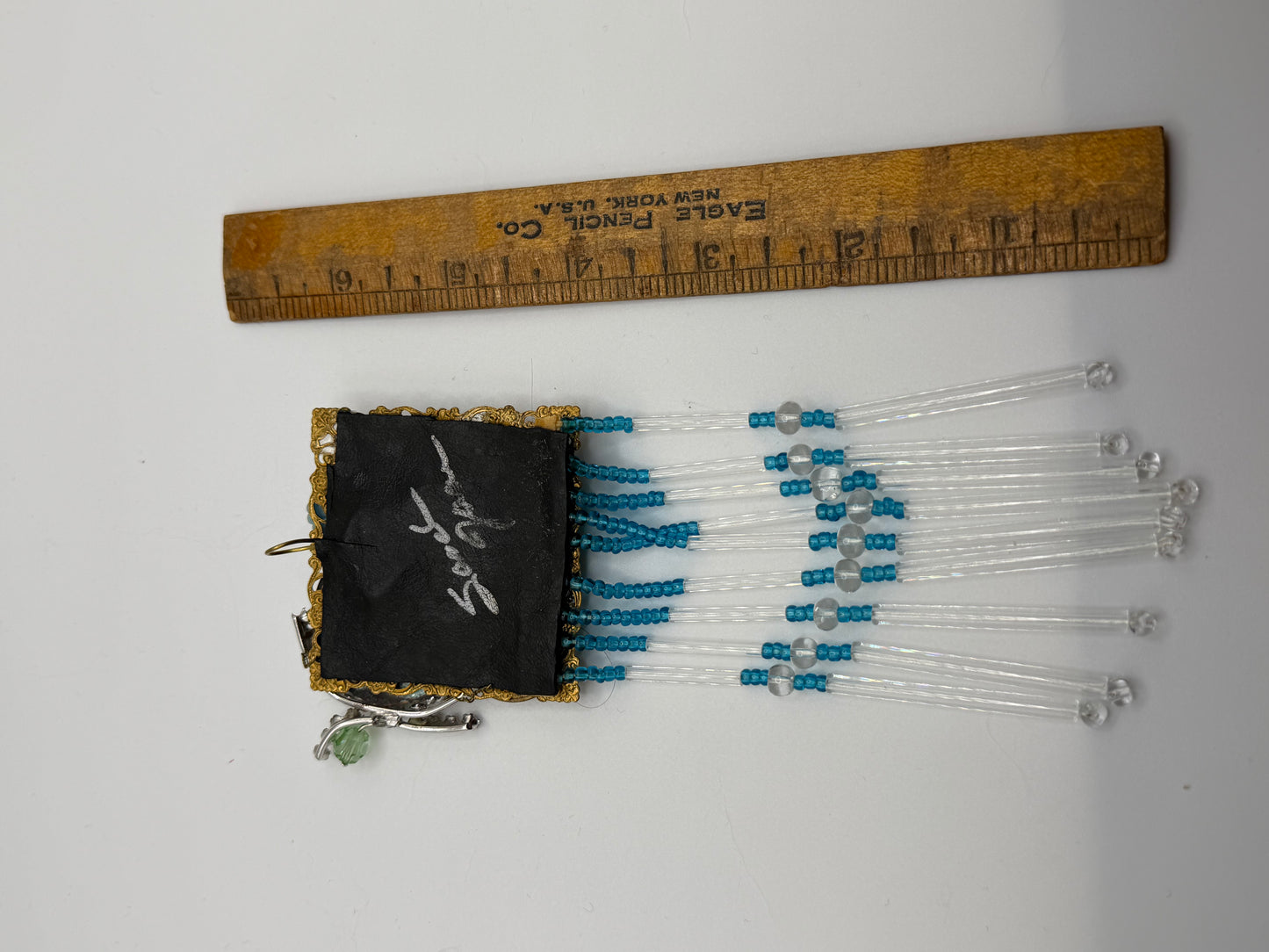 Vintage Sarah Jane Glass Fringe Clock Locket Pendant