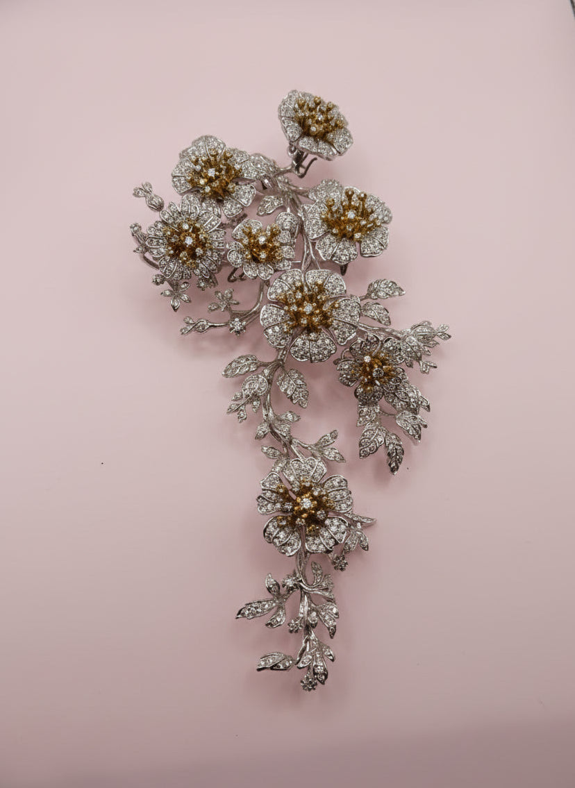 Iris Apfel's Vintage Monumental HUGE Sterling Silver Jarin Trembler Brooch