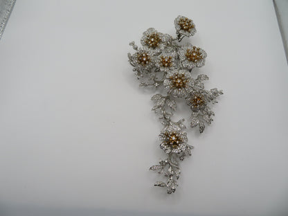 Iris Apfel's Vintage Monumental HUGE Sterling Silver Jarin Trembler Brooch