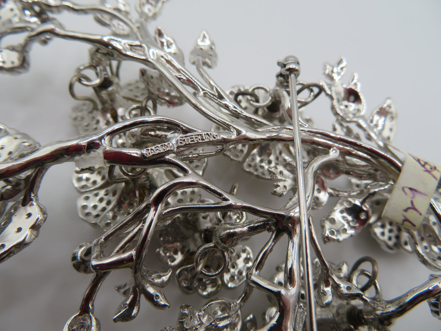 Iris Apfel's Vintage Monumental HUGE Sterling Silver Jarin Trembler Brooch