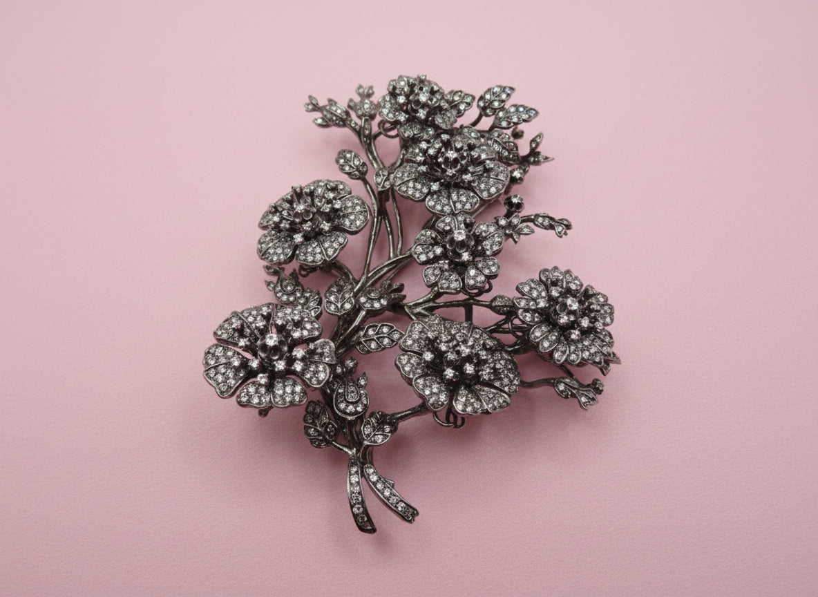 Iris Apfel's Vintage Monumental Jarin Victorian Inspired Trembler Brooch