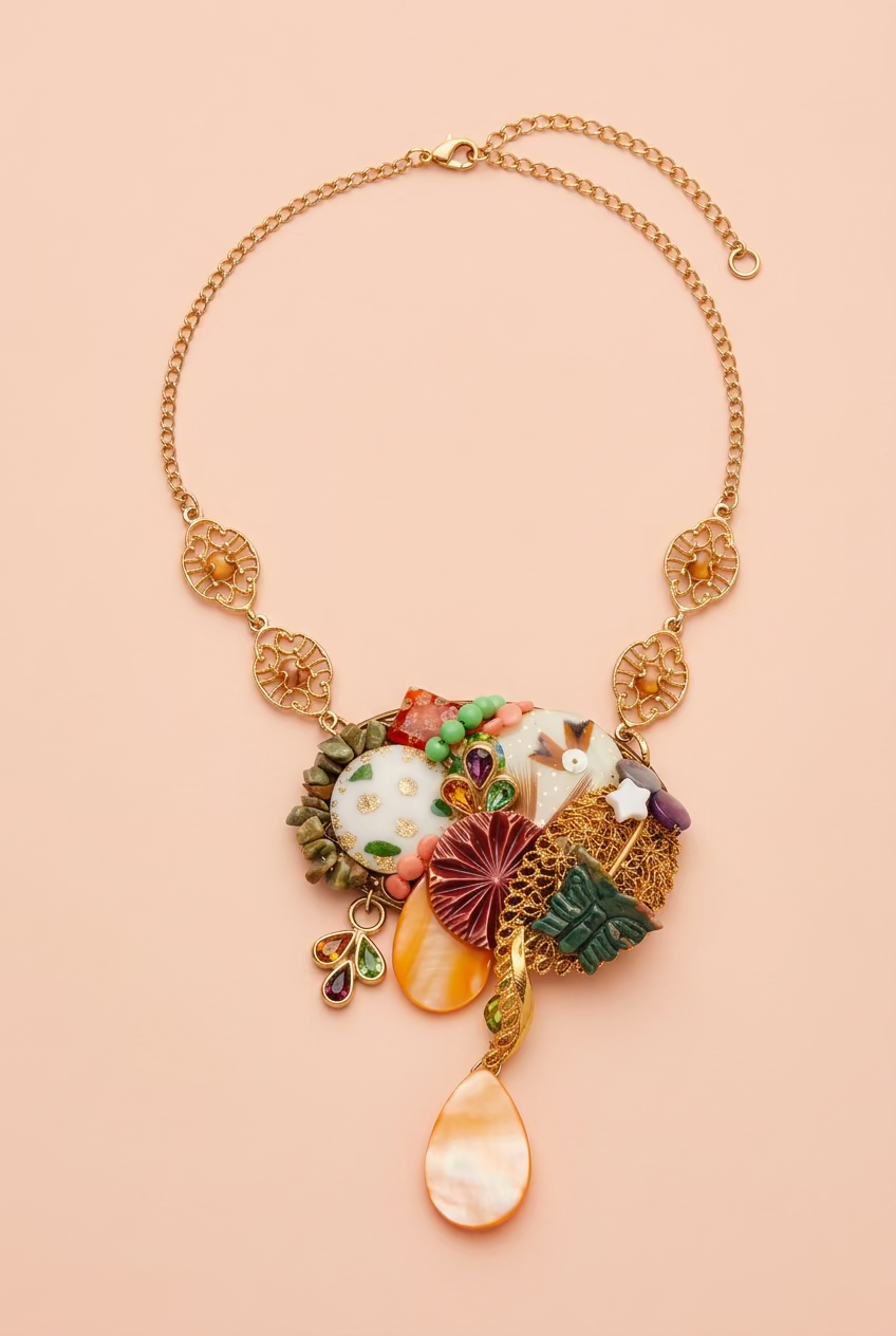 Vintage Sarah Jane Multi-Stone Statement Necklace