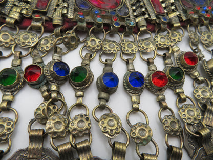 Iris Apfel's Vintage Antiqued Kuchi Ornate Rainbow Coin Necklace