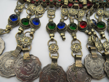 Iris Apfel's Vintage Antiqued Kuchi Ornate Rainbow Coin Necklace