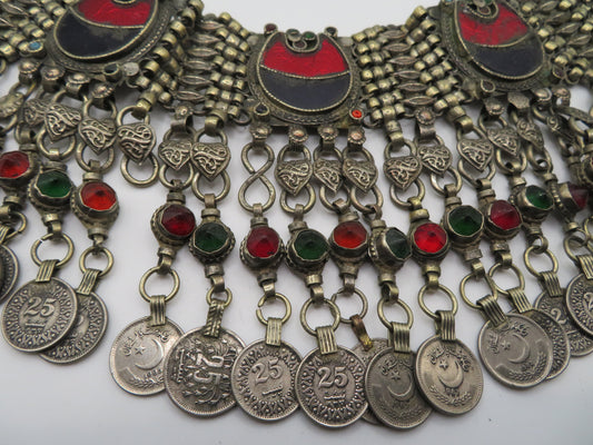 Iris Apfel's Vintage Antiqued Kuchi Colorful Coin Necklace