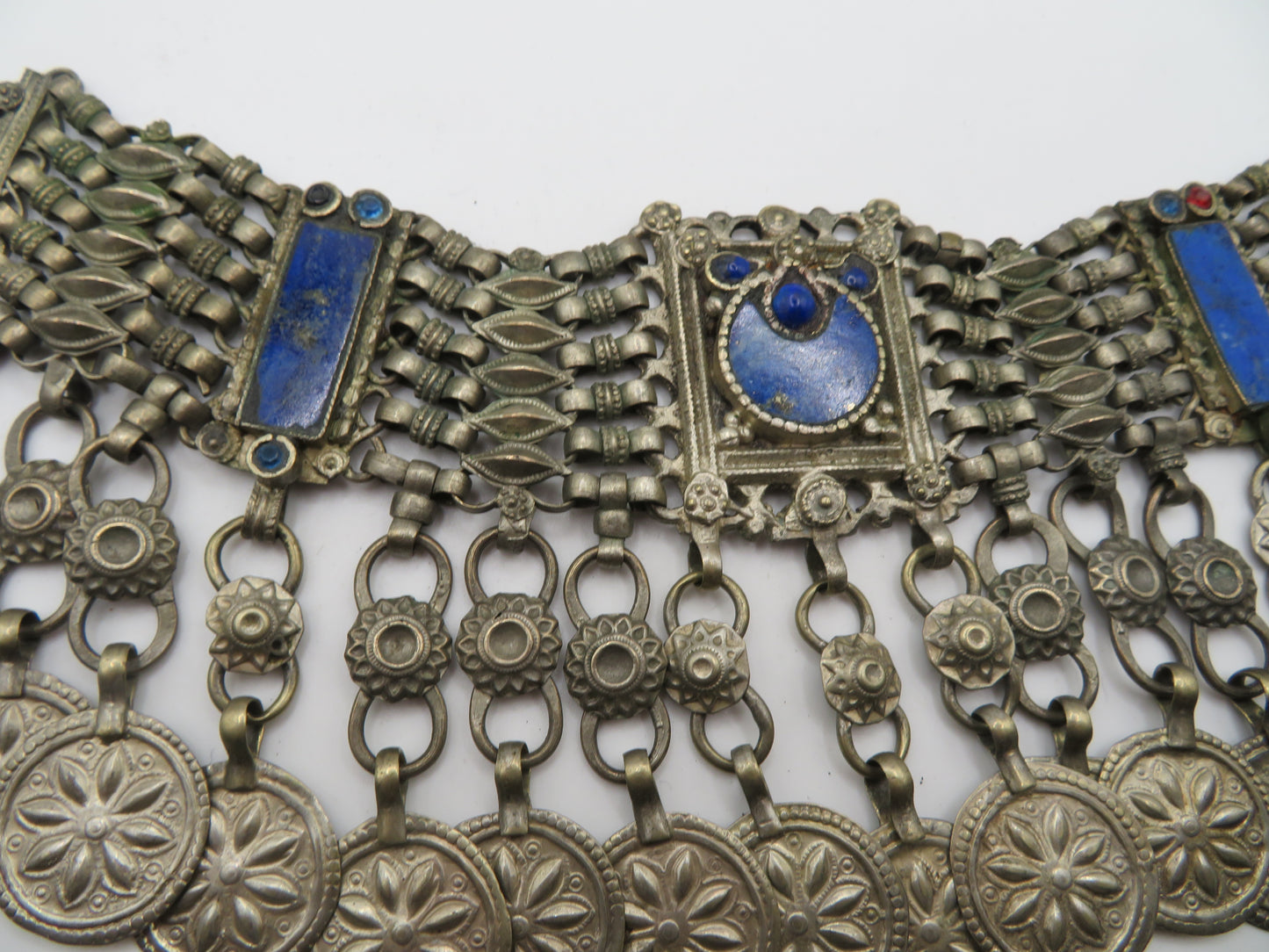 Iris Apfel's Vintage Antiqued Kuchi Lapis Lazuli Coin Necklace