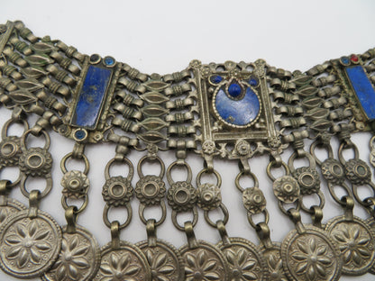 Iris Apfel's Vintage Antiqued Kuchi Lapis Lazuli Coin Necklace