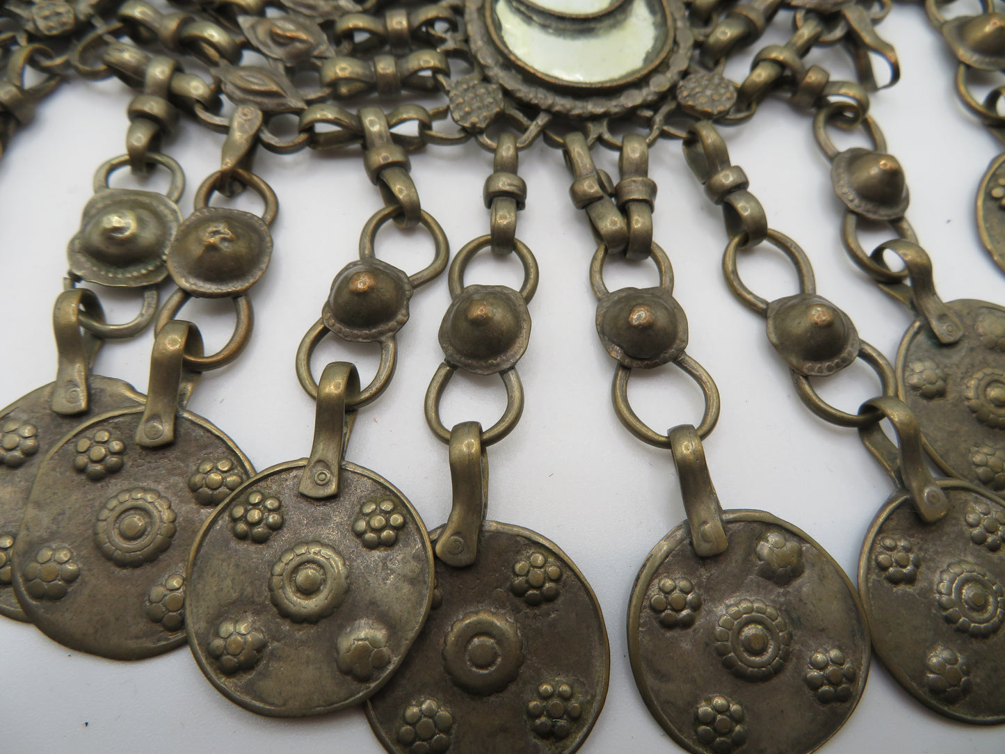 Iris Apfel's Vintage Antiqued Kuchi Mirror Coin Necklace