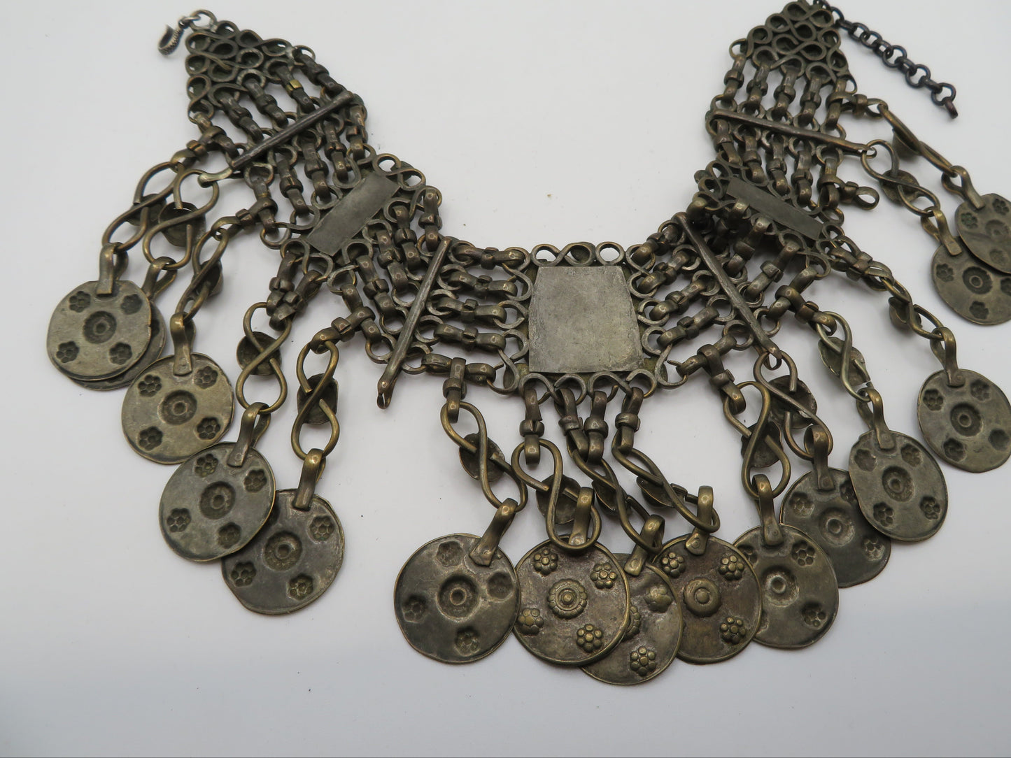 Iris Apfel's Vintage Antiqued Kuchi Mirror Coin Necklace