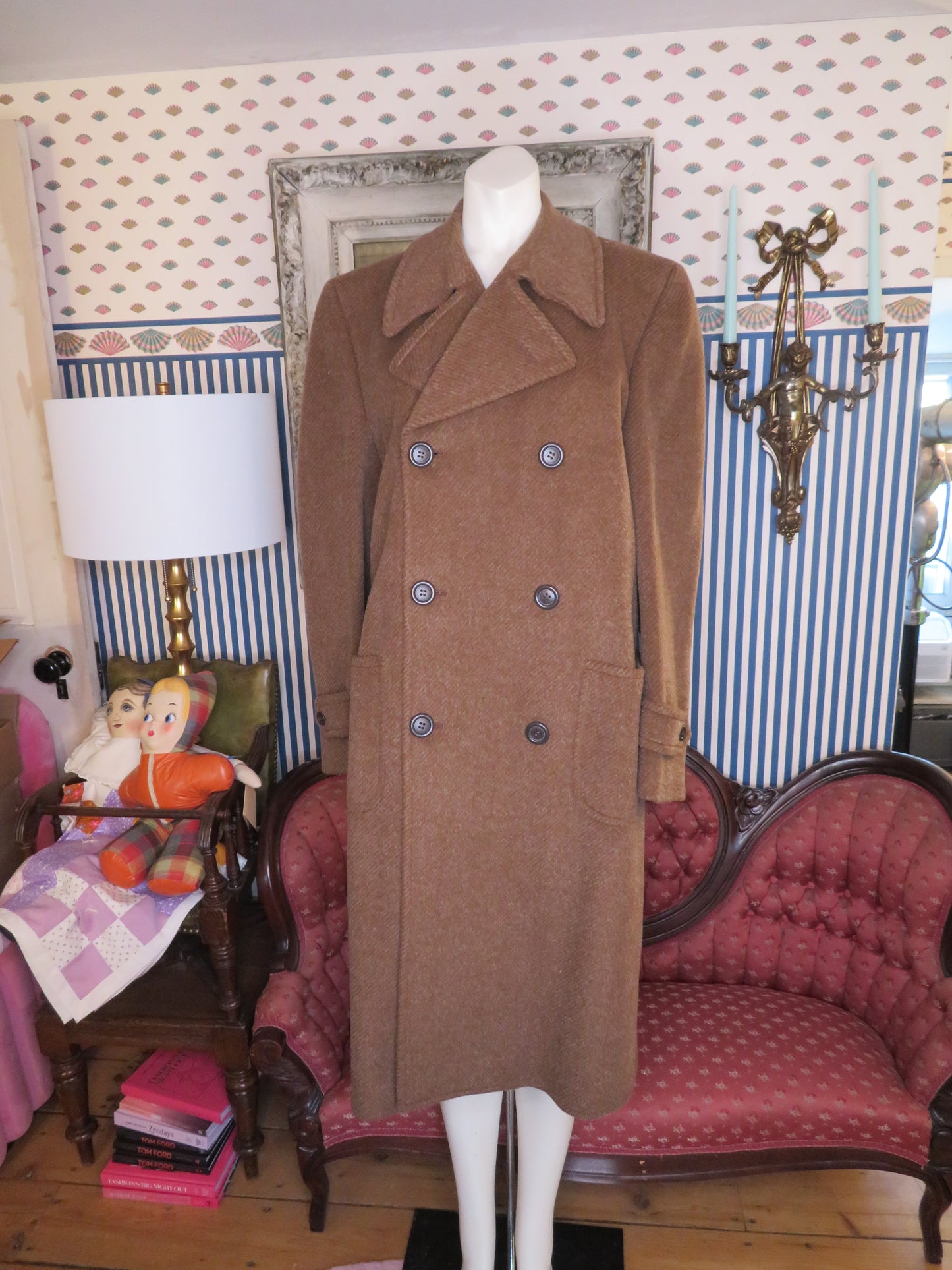 Iris Apfel's Vintage Brown Italian Wool Peacoat