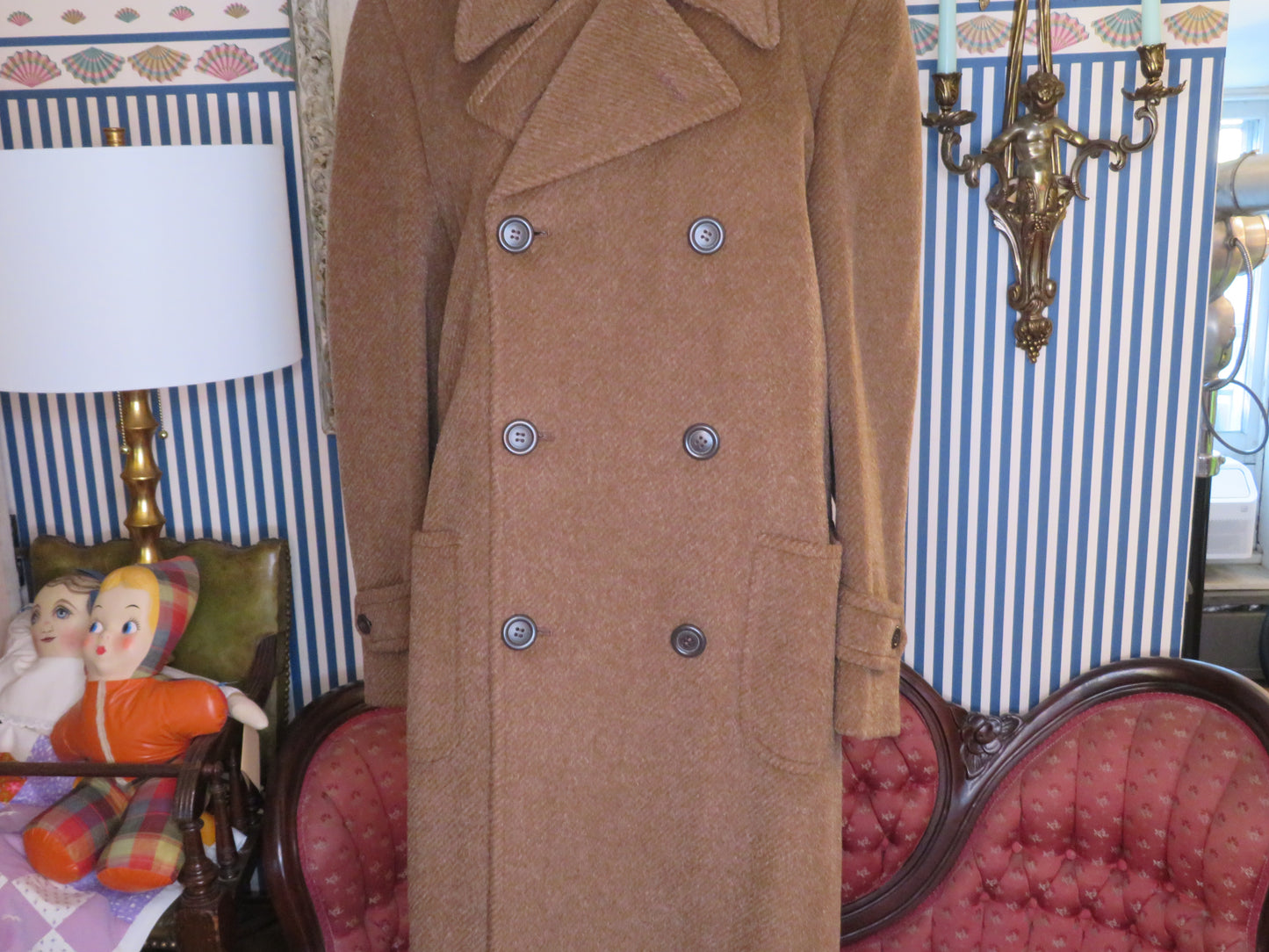Iris Apfel's Vintage Brown Italian Wool Peacoat