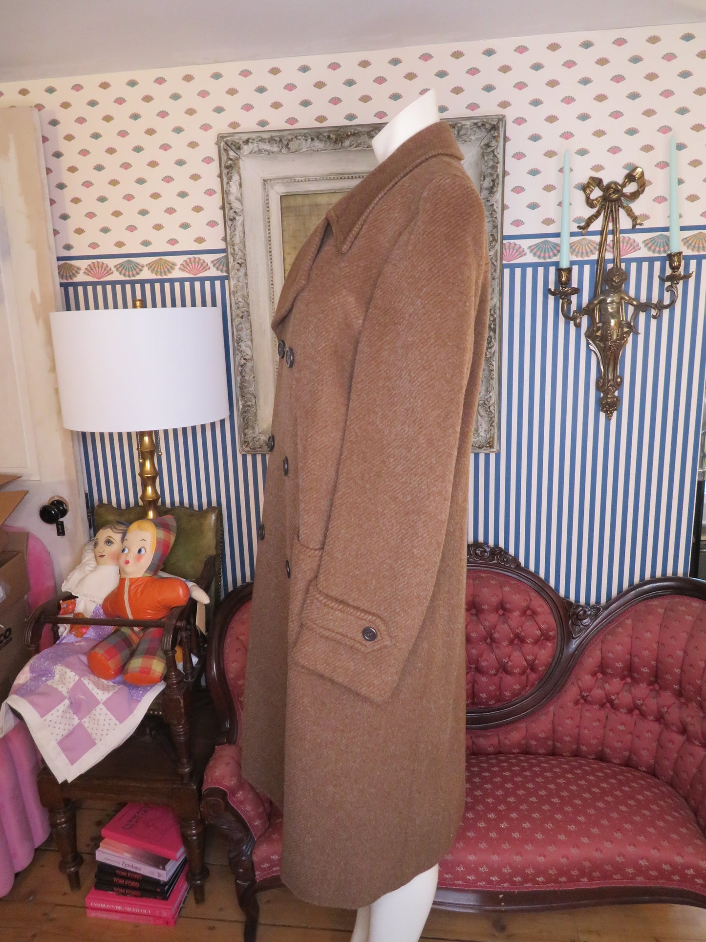 Iris Apfel's Vintage Brown Italian Wool Peacoat