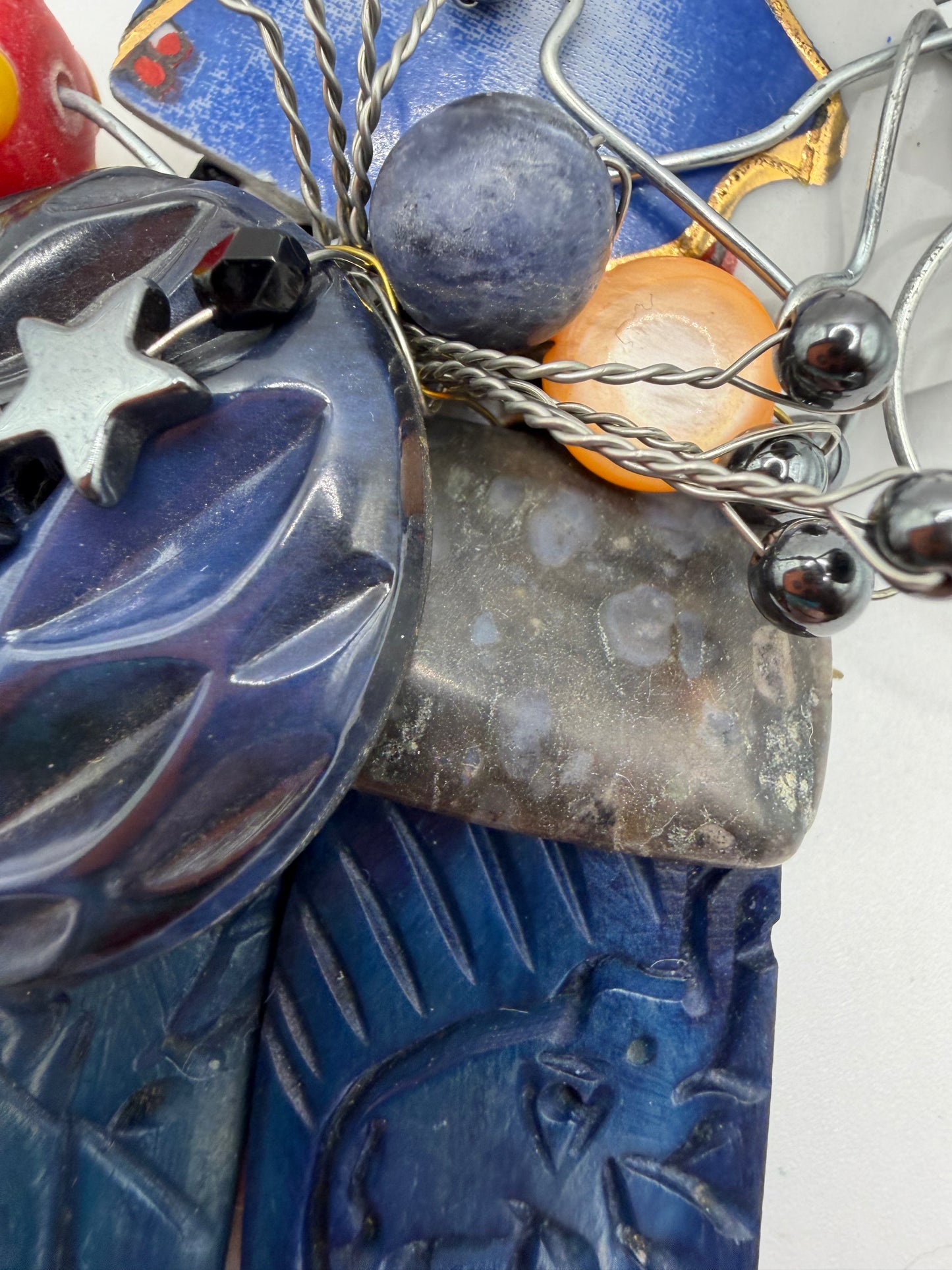 Vintage Sarah Jane Lapis and Glasswork Necklace