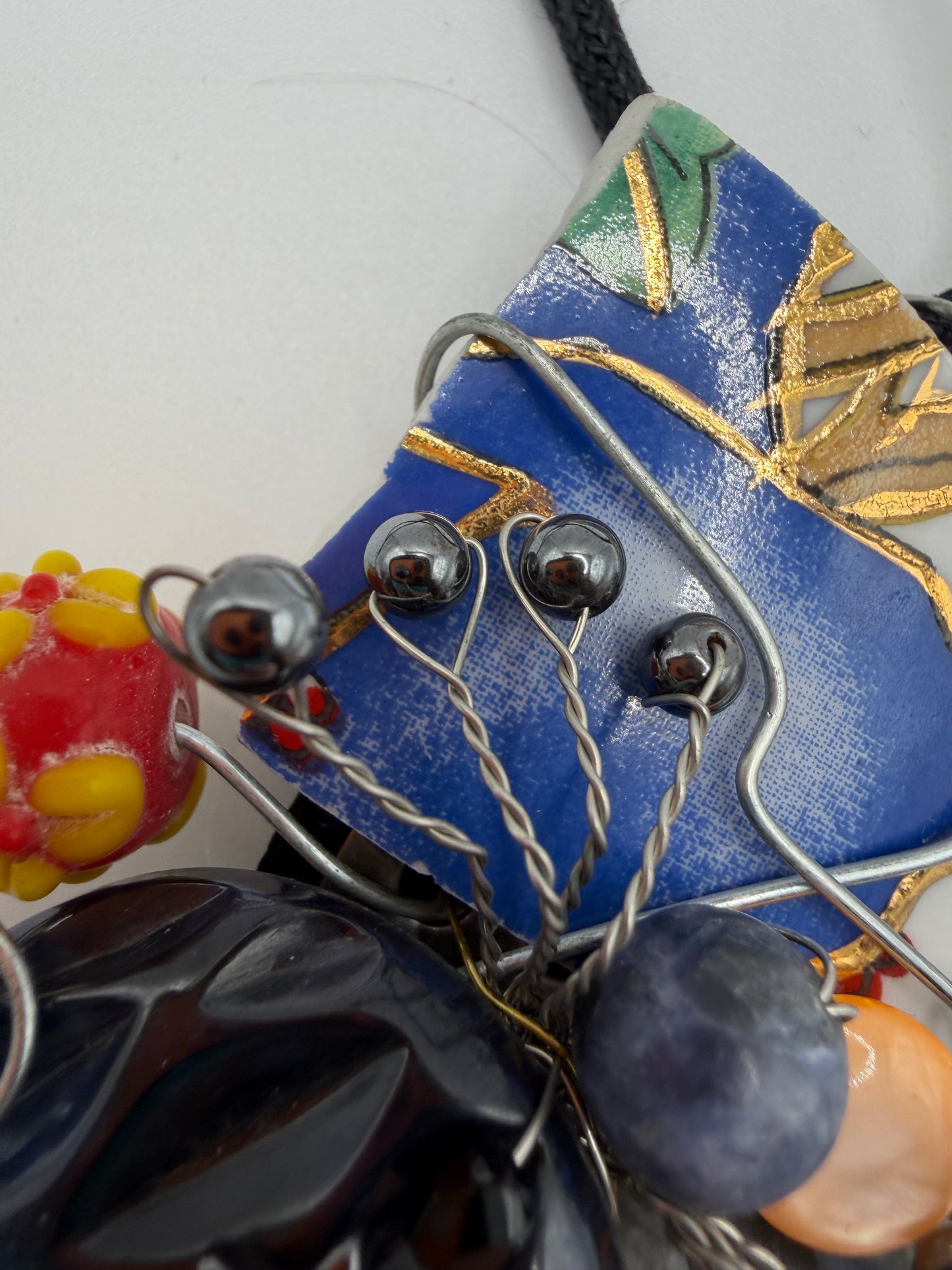 Vintage Sarah Jane Lapis and Glasswork Necklace