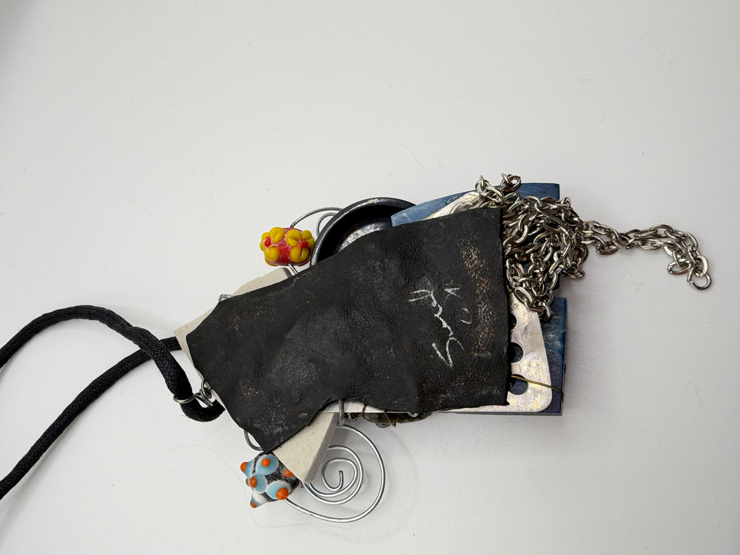 Vintage Sarah Jane Lapis and Glasswork Necklace