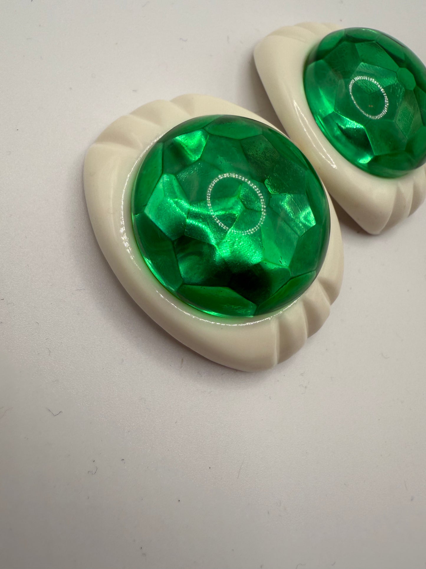 Vintage French Metallic Green Shoe Clips