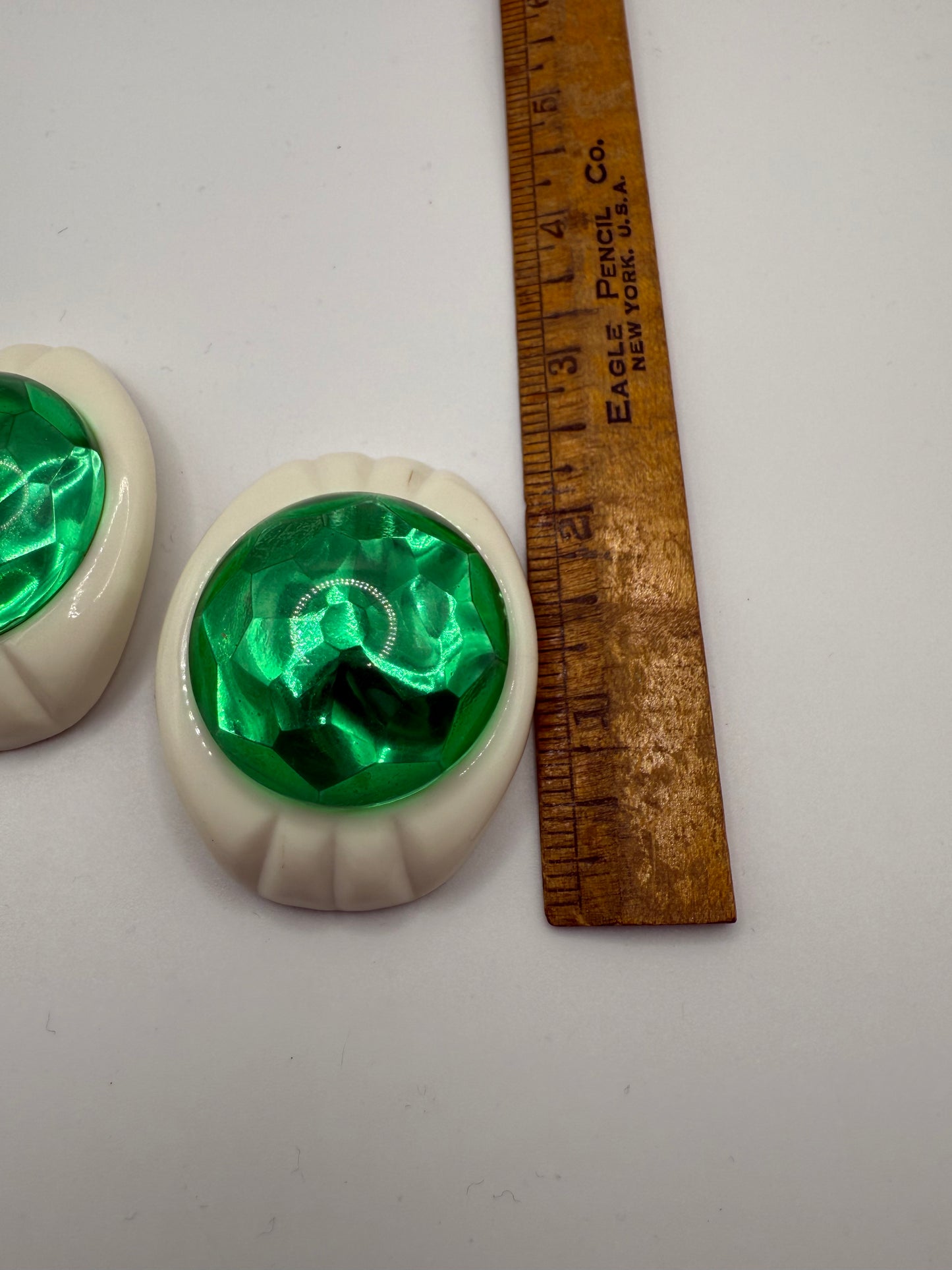 Vintage French Metallic Green Shoe Clips