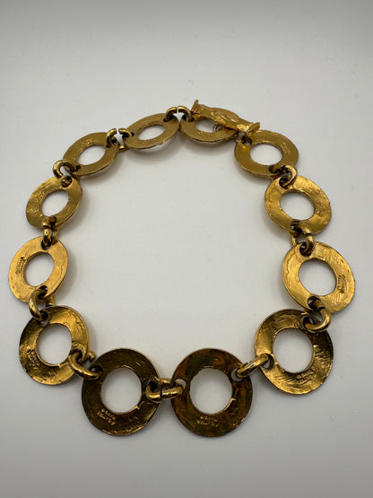 Vintage Agatha Paris Hammered Chainlink Choker Necklace