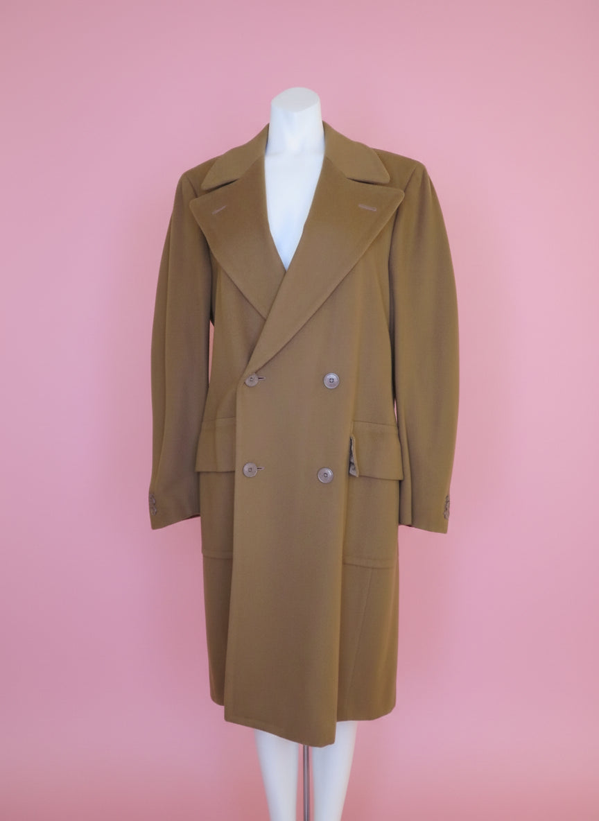 Iris Apfel's Vintage Italian Olive Brown Wool Peacoat