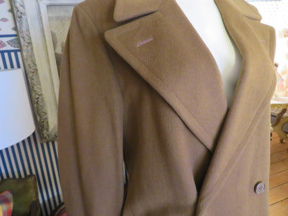 Iris Apfel's Vintage Italian Olive Brown Wool Peacoat