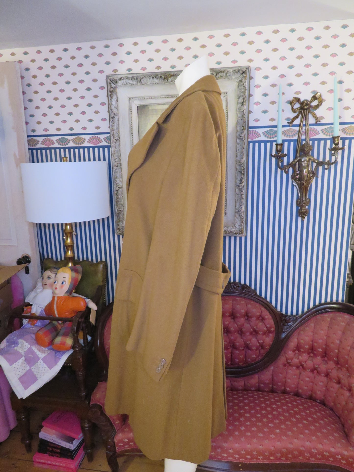 Iris Apfel's Vintage Italian Olive Brown Wool Peacoat