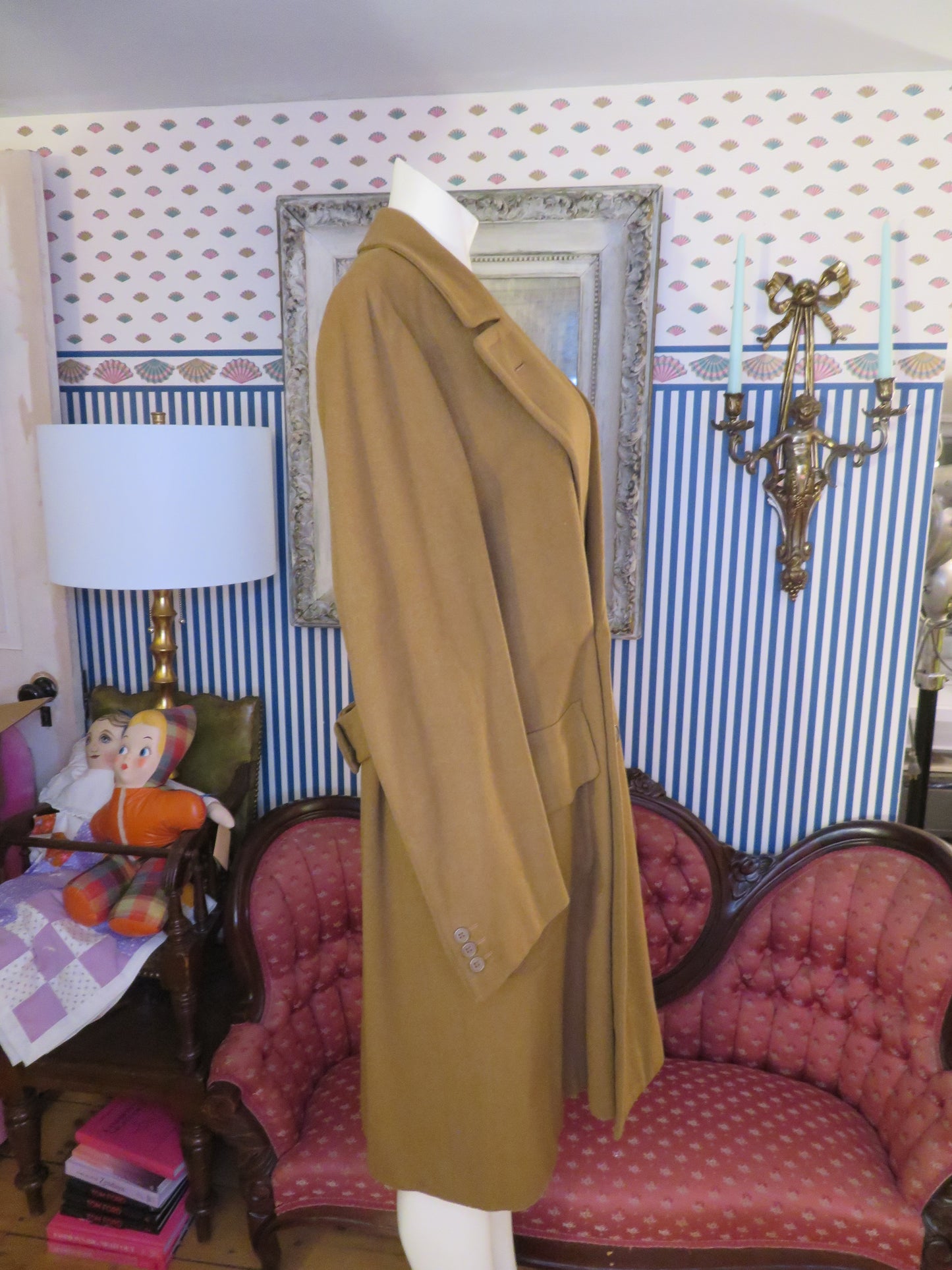 Iris Apfel's Vintage Italian Olive Brown Wool Peacoat