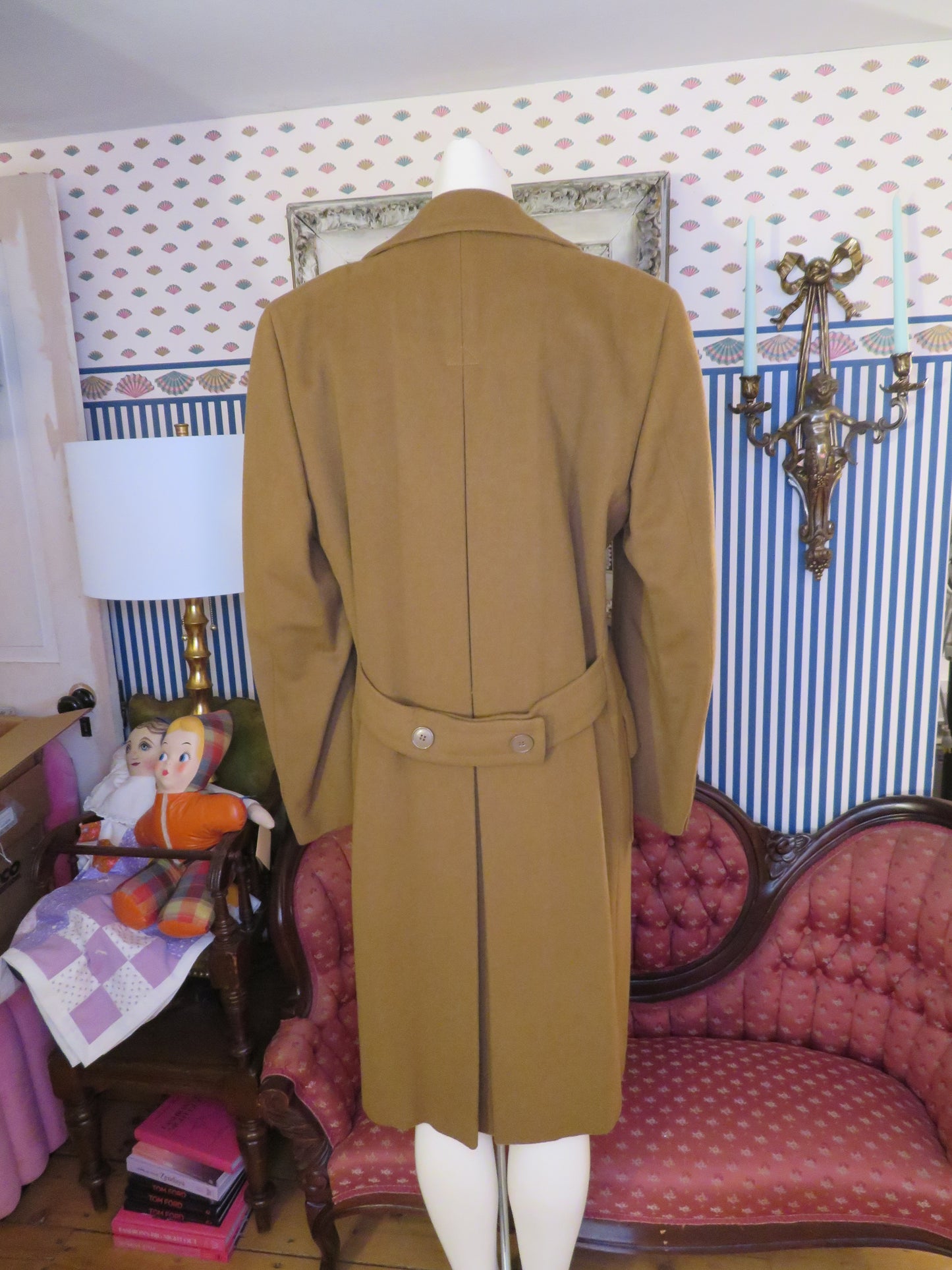 Iris Apfel's Vintage Italian Olive Brown Wool Peacoat