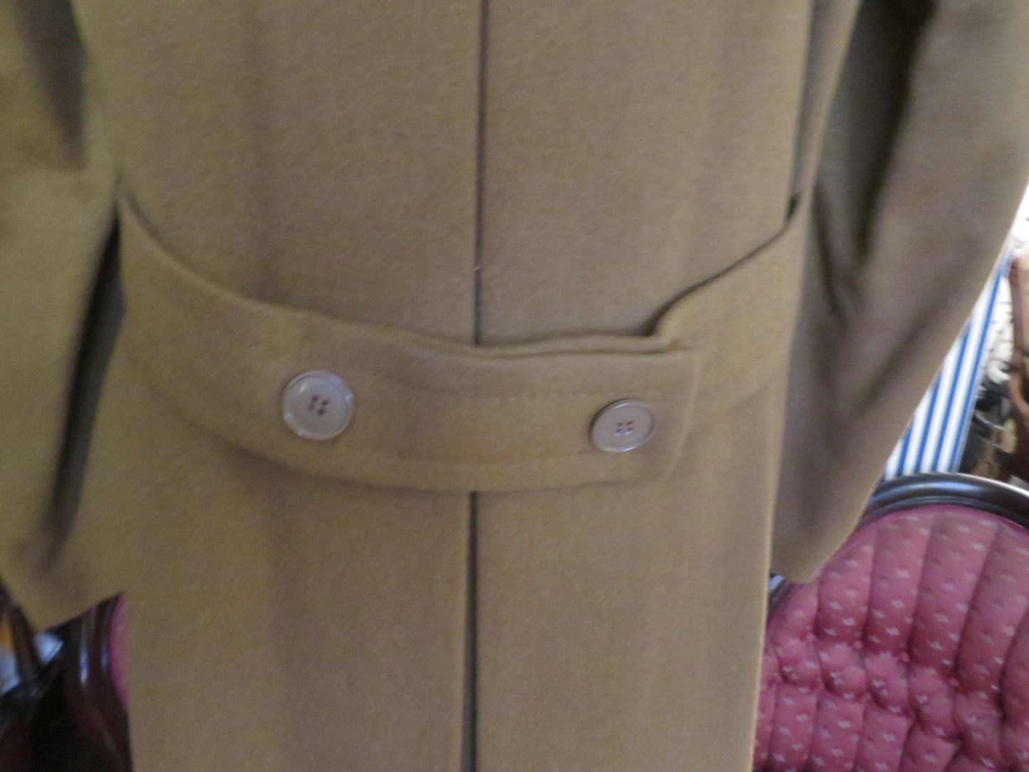 Iris Apfel's Vintage Italian Olive Brown Wool Peacoat