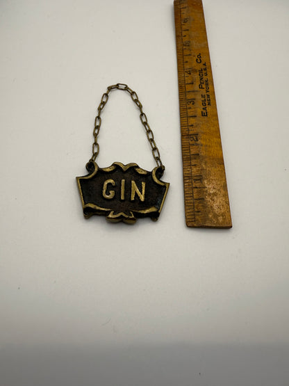 Antique Gin Bottle Label Pendant