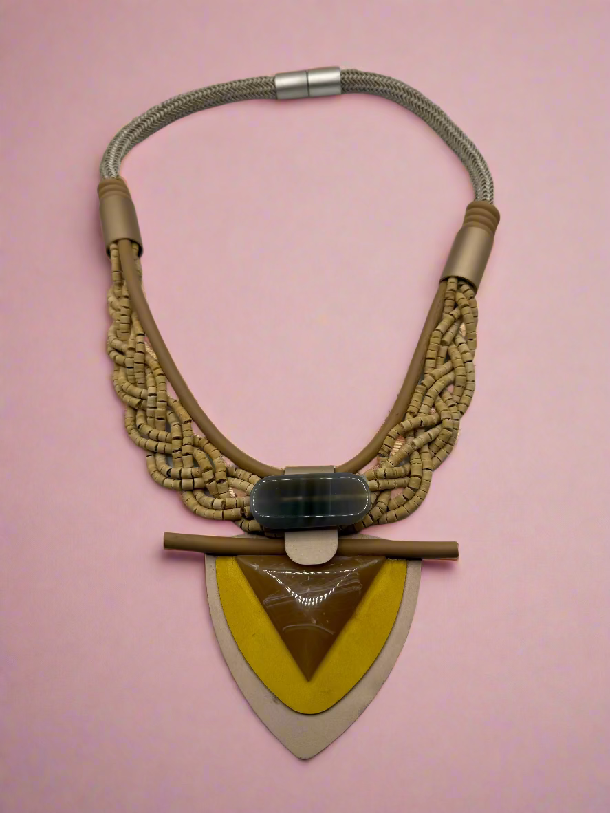 Vintage Maximalist Stone Pendant Necklace