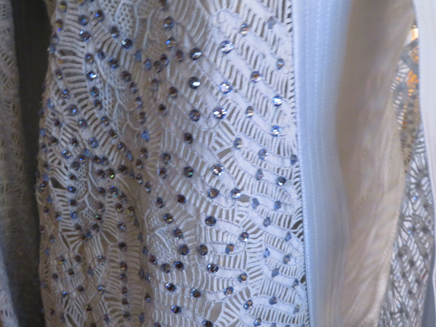 Iris Apfel's Vintage Martha Medeiros Ice Blue Lace Crystal Jacket