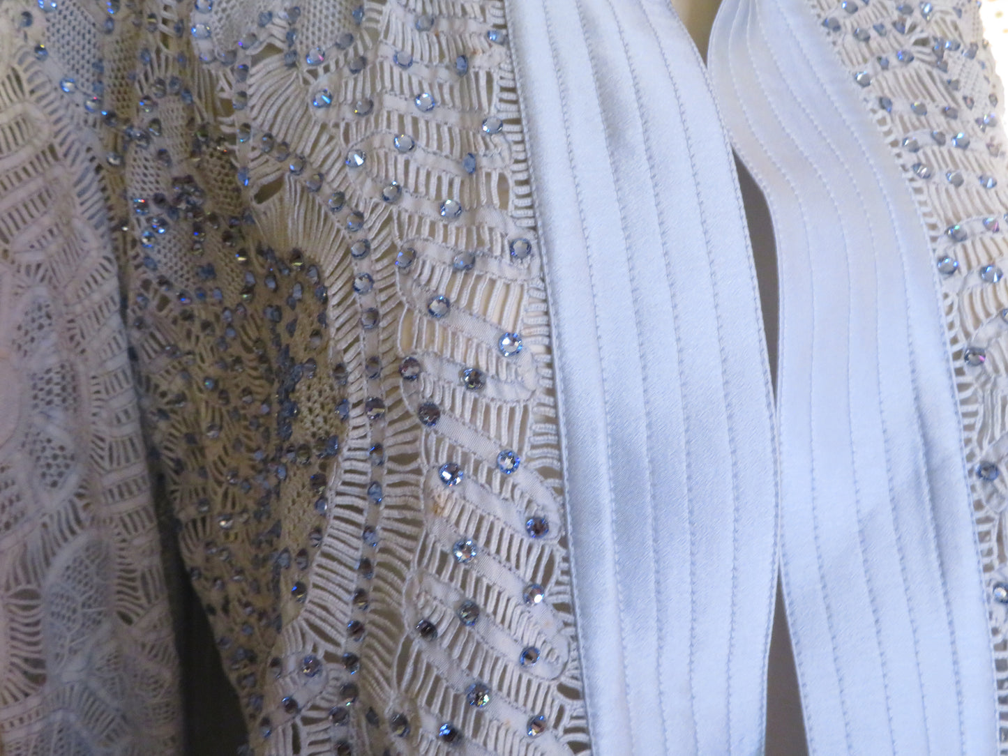 Iris Apfel's Vintage Martha Medeiros Ice Blue Lace Crystal Jacket