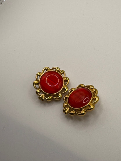 Vintage Yves Saint Laurent Chunky Button Earrings