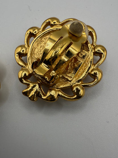Vintage Yves Saint Laurent Chunky Button Earrings